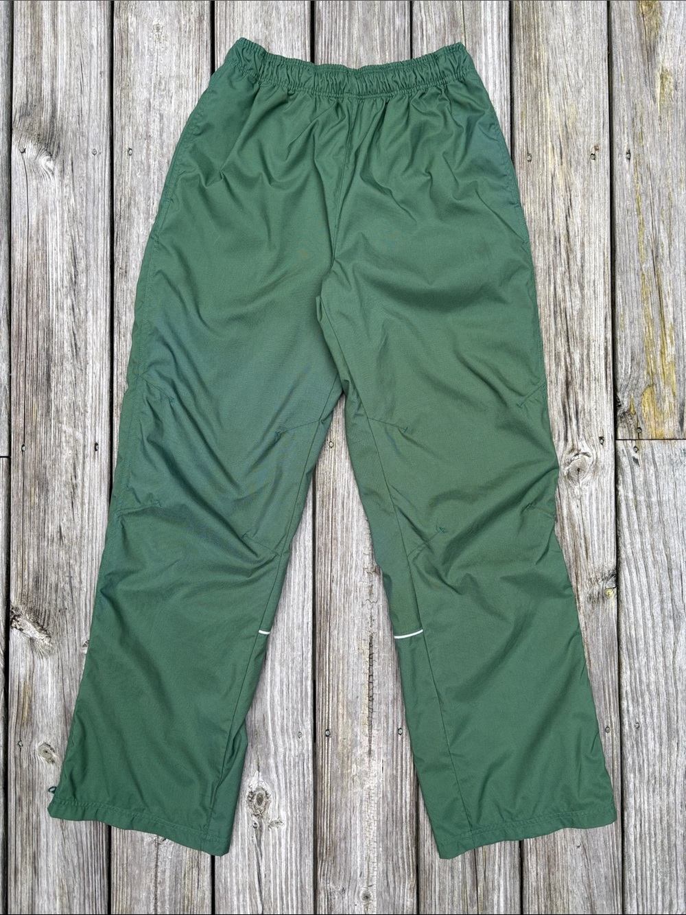 Vintage Nike Bauer Green Nylon Lined Track Pants Y2K Sporty Windbreaker Size M
